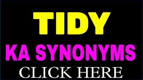 tidier synonym|other names for tidy.